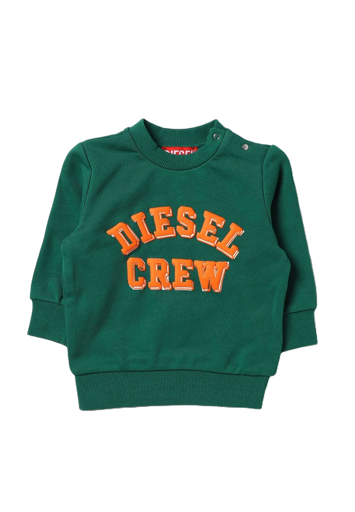 Green crewneck sweatshirt for boy