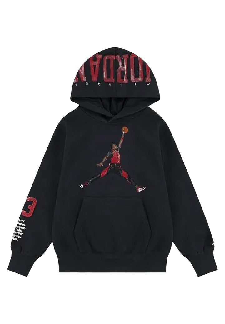 Felpa cappuccio nera per bambino