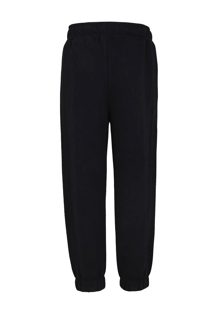 Pantalone felpa nero-rosa per bambina