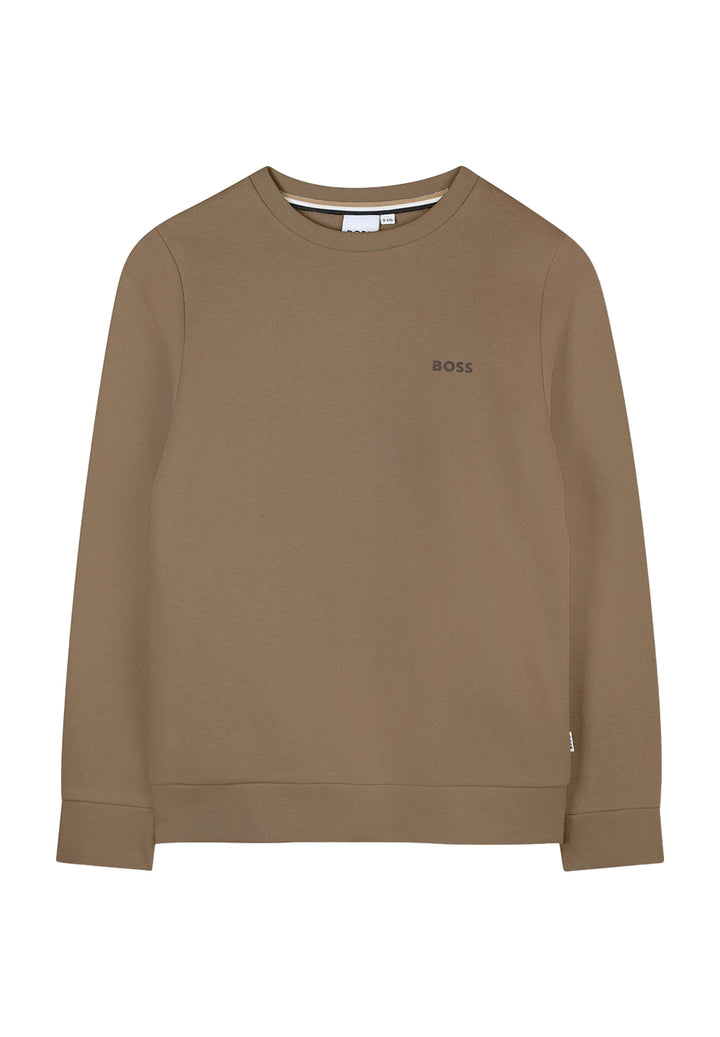 Felpa girocollo marrone per bambino