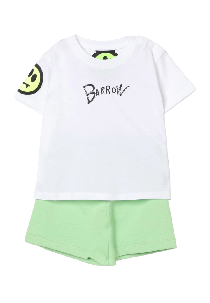 Completo bianco-verde per neonata