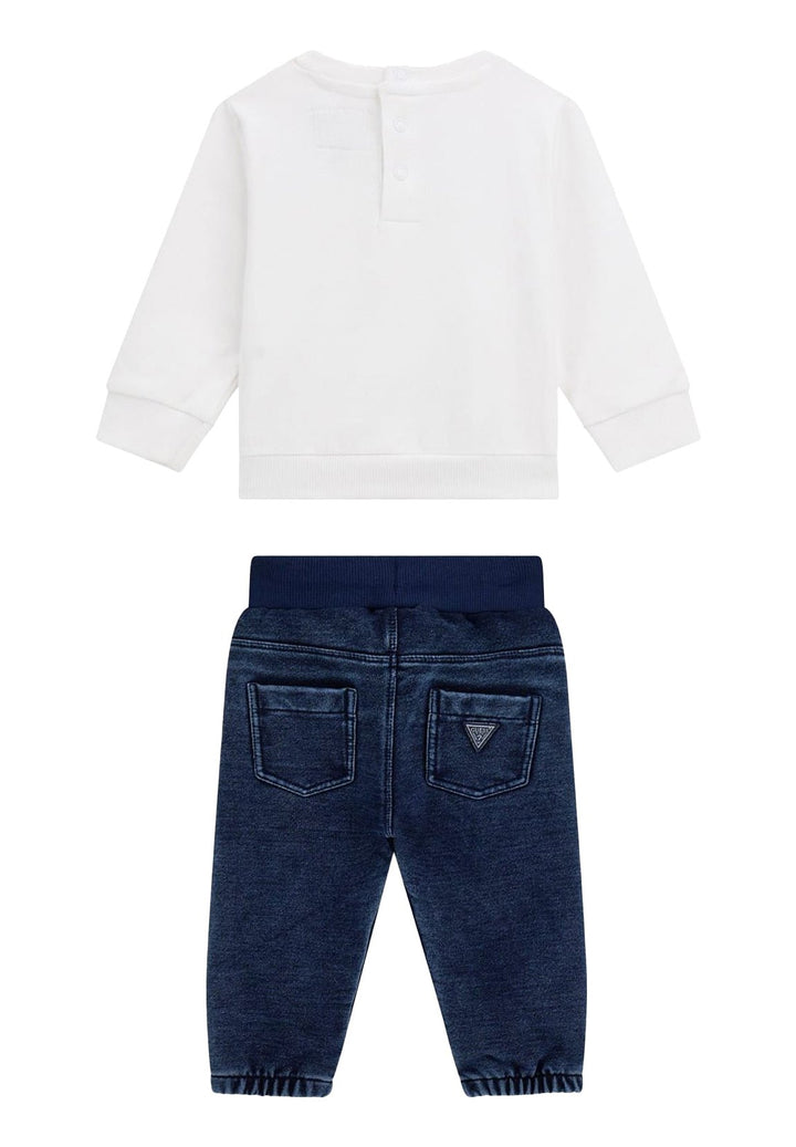 Completo bianco-blu per neonato