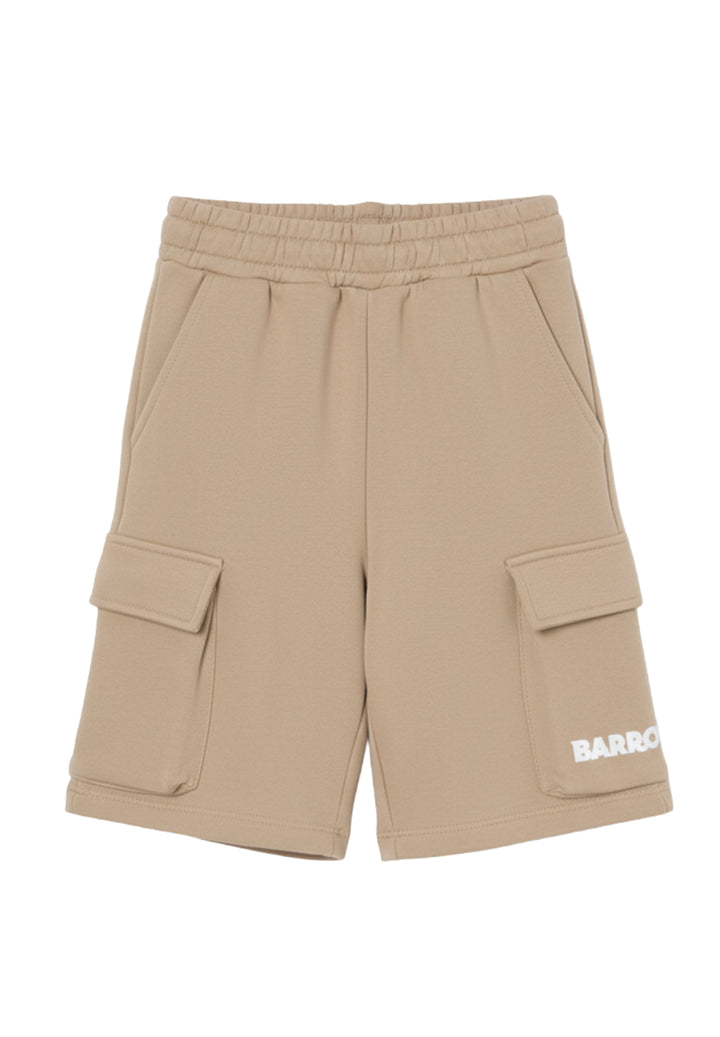 Bermuda felpa beige per bambino
