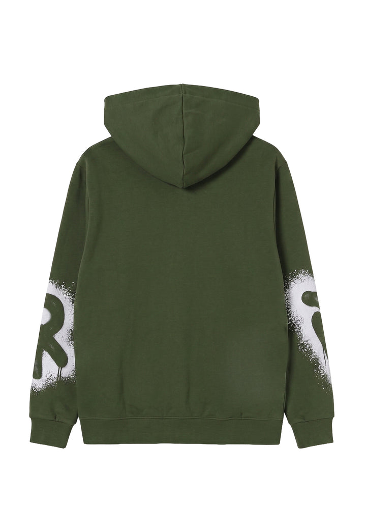 Felpa zip verde per bambino