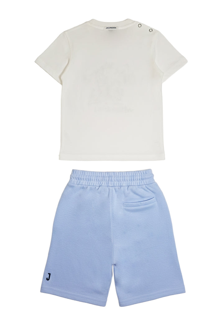 Completo bianco-celeste per bambino