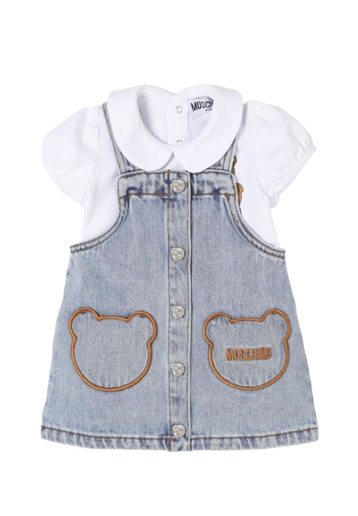 Salopette blu denim per bambina