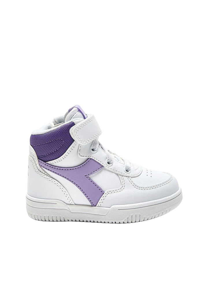 Weiß-lila Schuhe für neugeborene Mädchen