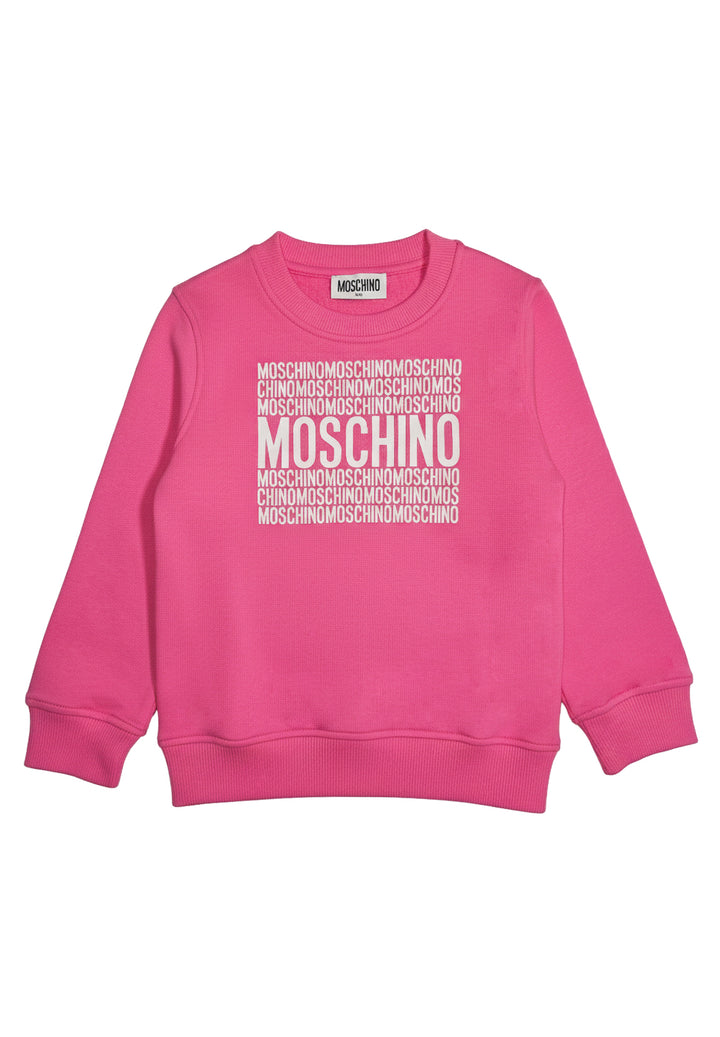 Felpa girocollo rosa per bambina