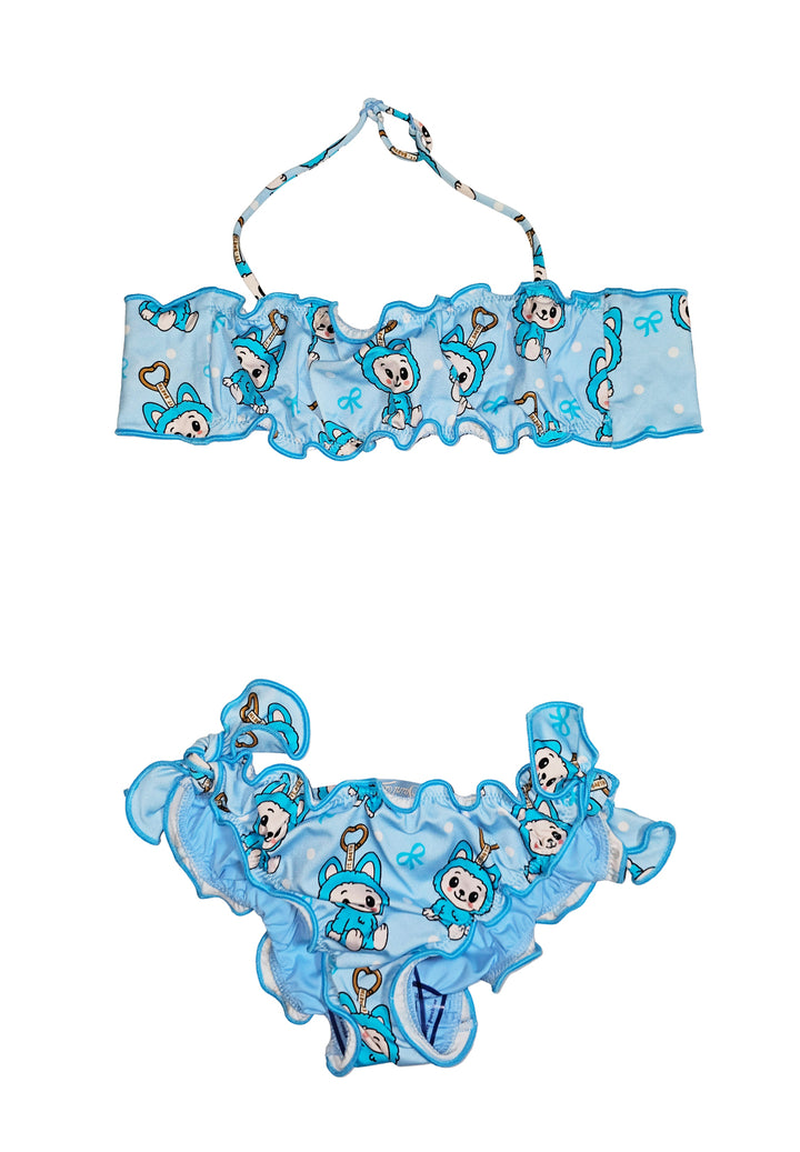 Costume bikini celeste per bambina