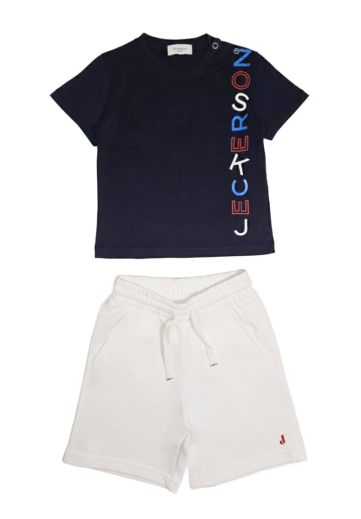 Completo blu-bianco per neonato