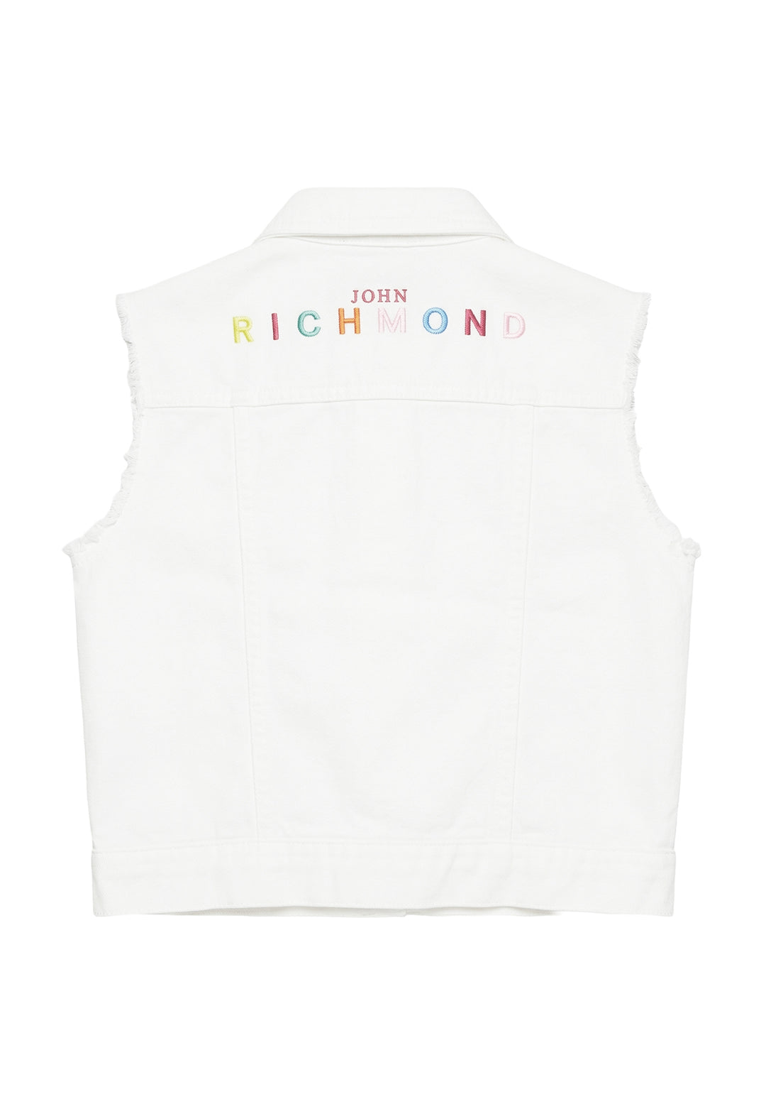 Giubbino gilet denim bianco per bambina