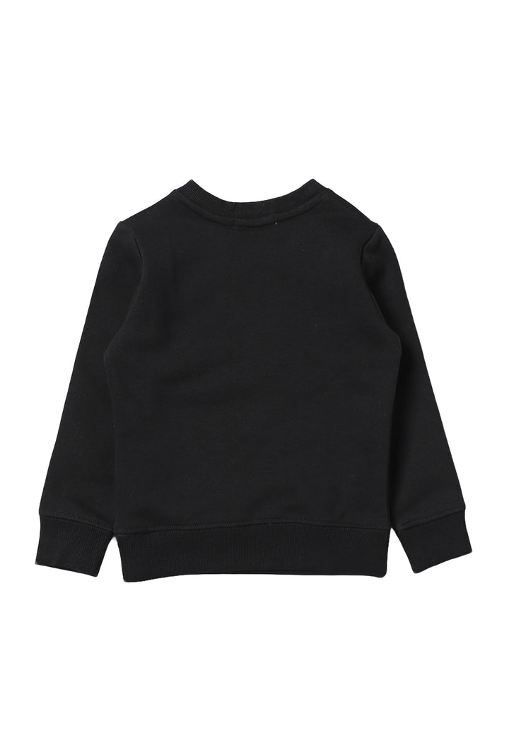Schwarzes Sweatshirt mit Rundhalsausschnitt für Mädchen