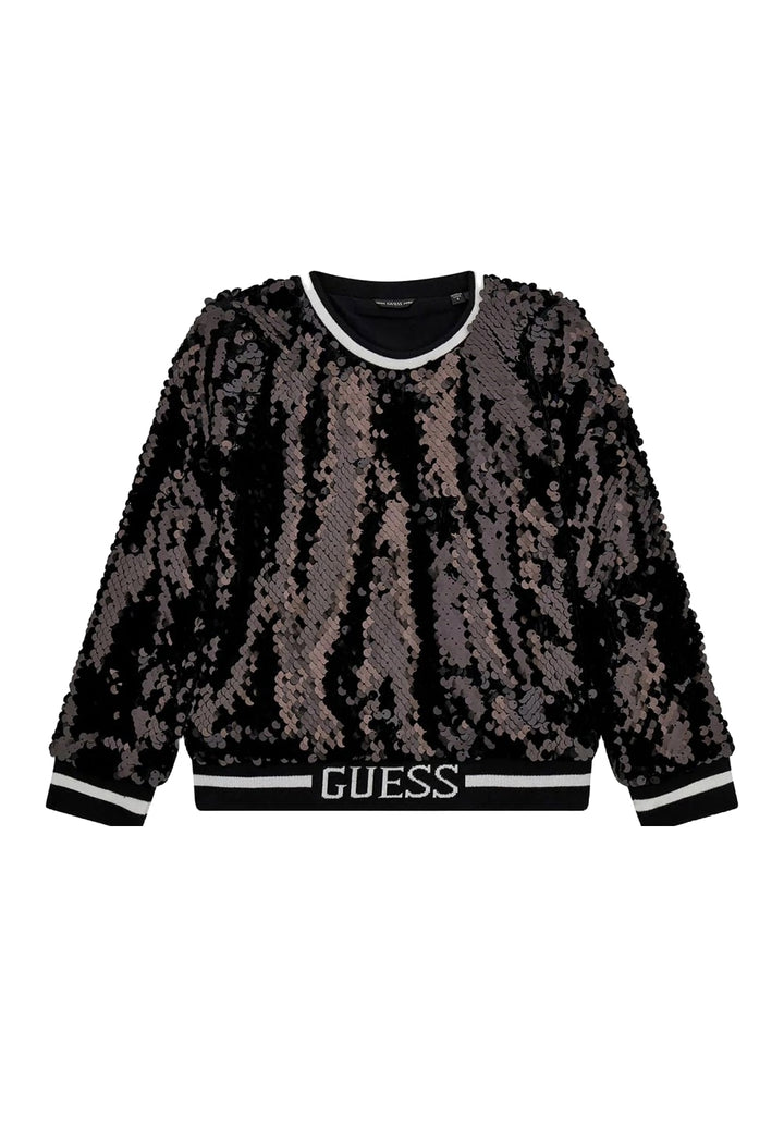 Black sequined sweatshirt for girls