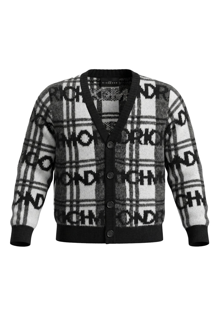 Cardigan bianco-nero per neonato