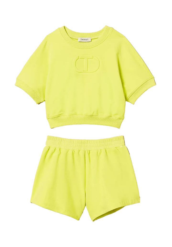 Completo felpa giallo per bambina