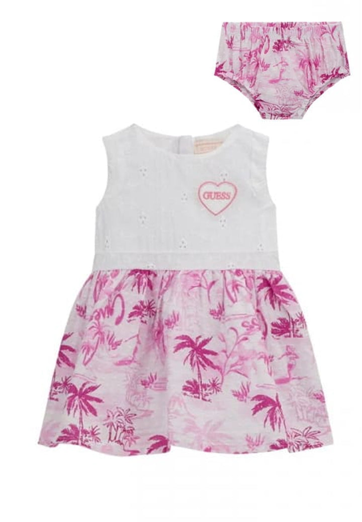 Vestito bianco-fuxia per neonata