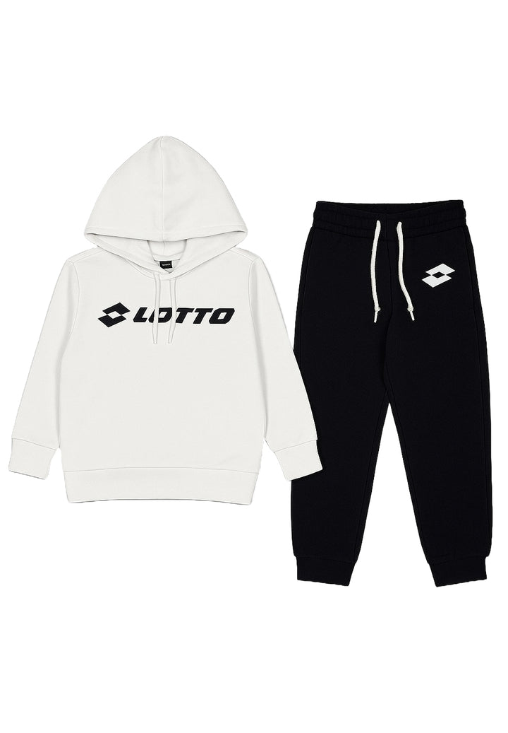 Completo felpa bianco-nero per bambino