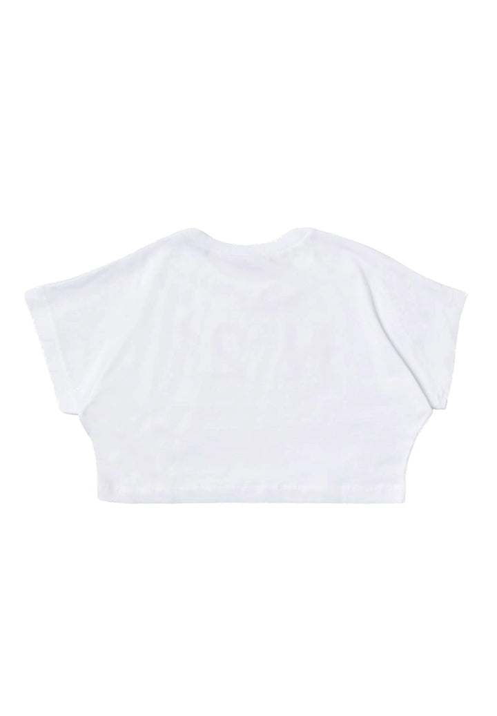 Weißes, kurzes T-Shirt für Mädchen