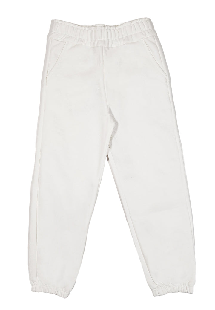 Pantalone felpa bianco per bambina