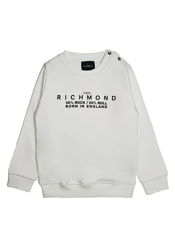 Felpa girocollo bianca per neonato