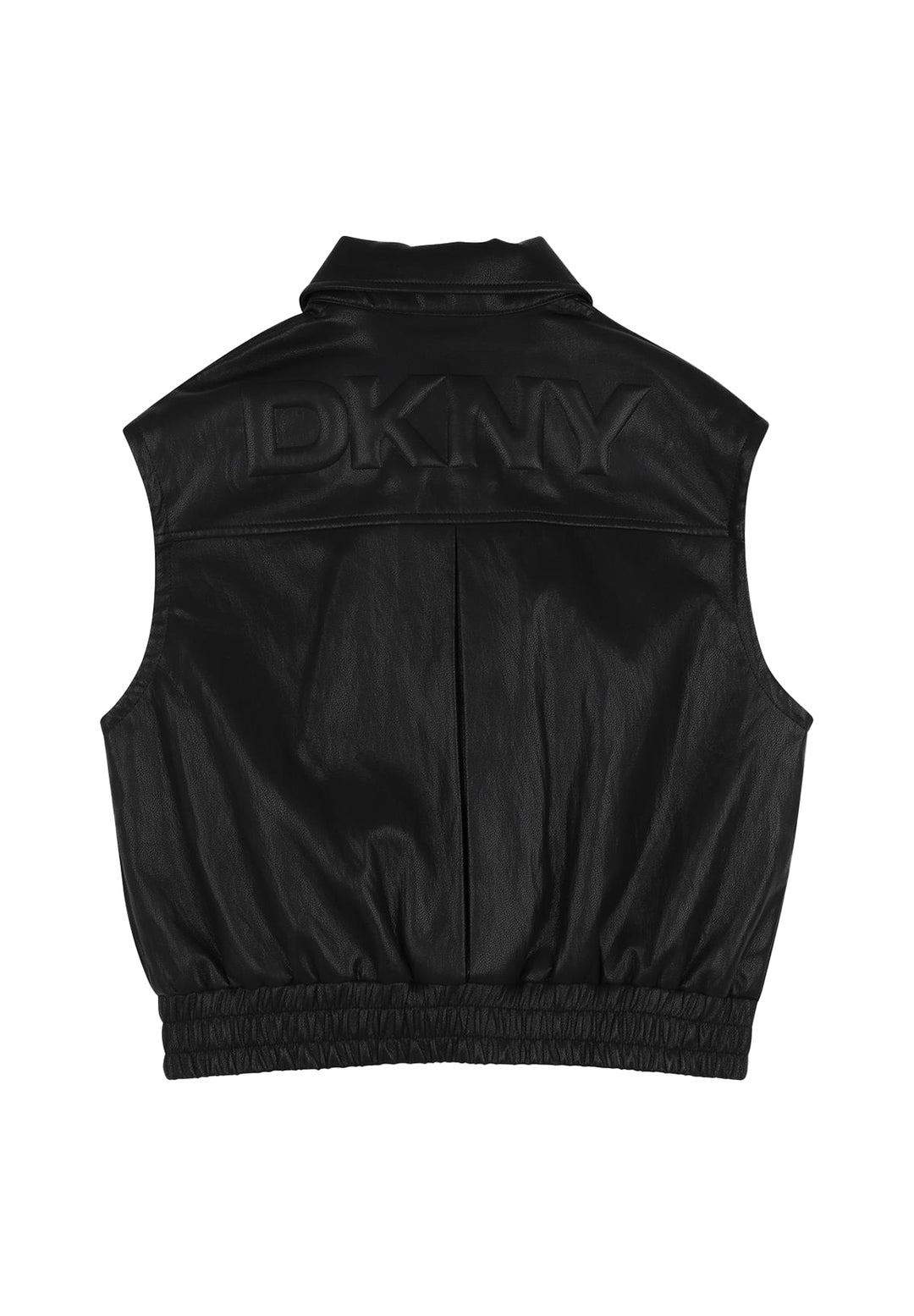 Gilet similpelle nero per bambina