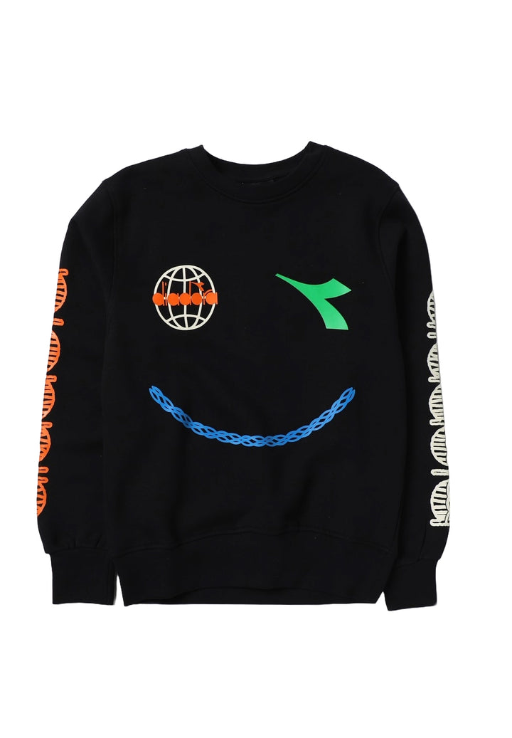 Black crewneck sweatshirt for boy