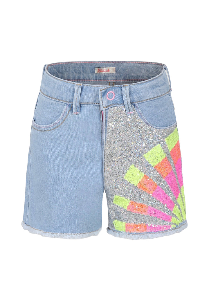 Short blu denim per bambina