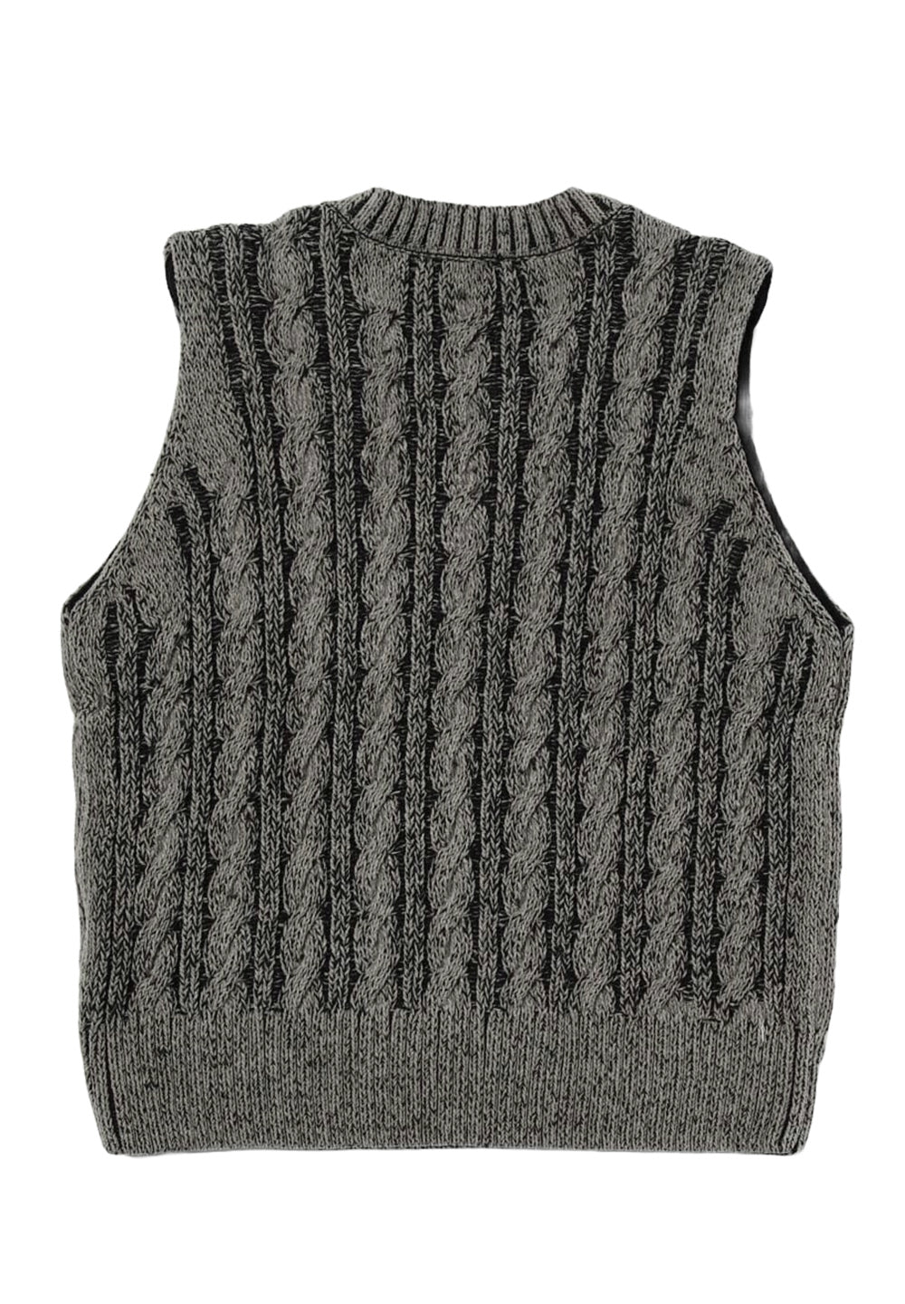 Maglione smanicato grigio-nero per bambina