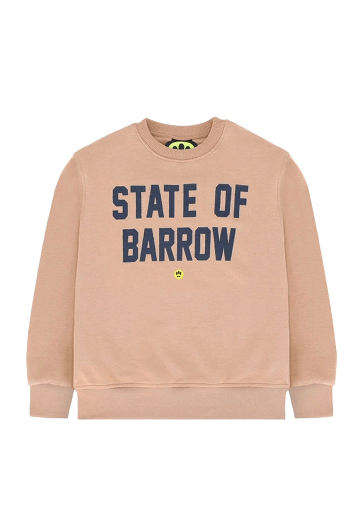Felpa girocollo beige per bambino