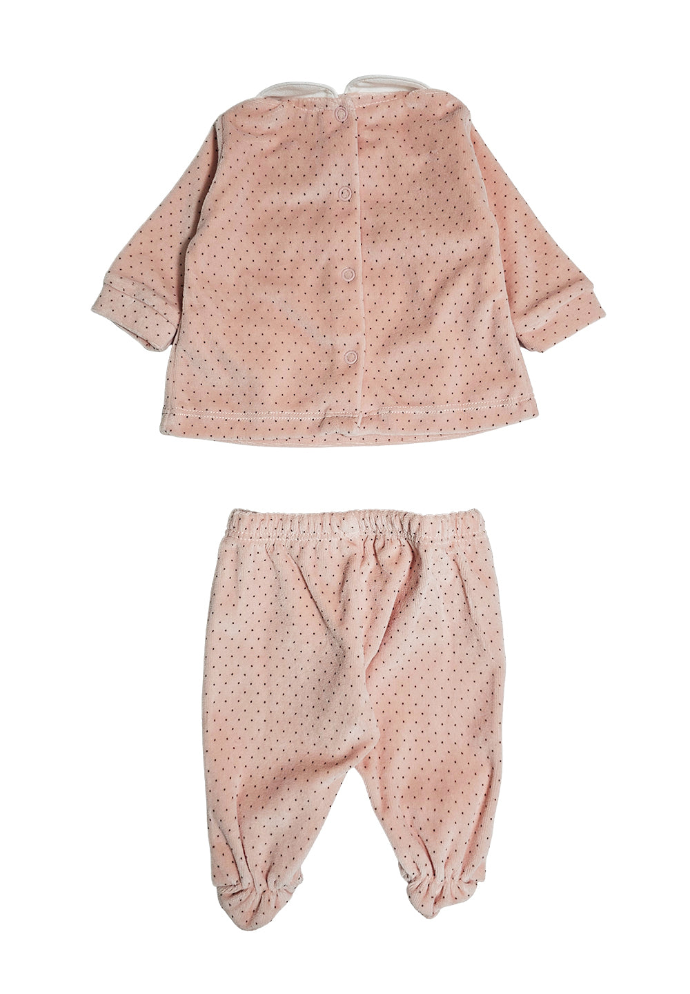 Puderfarbenes Chenille-Set für Neugeborene Mädchen