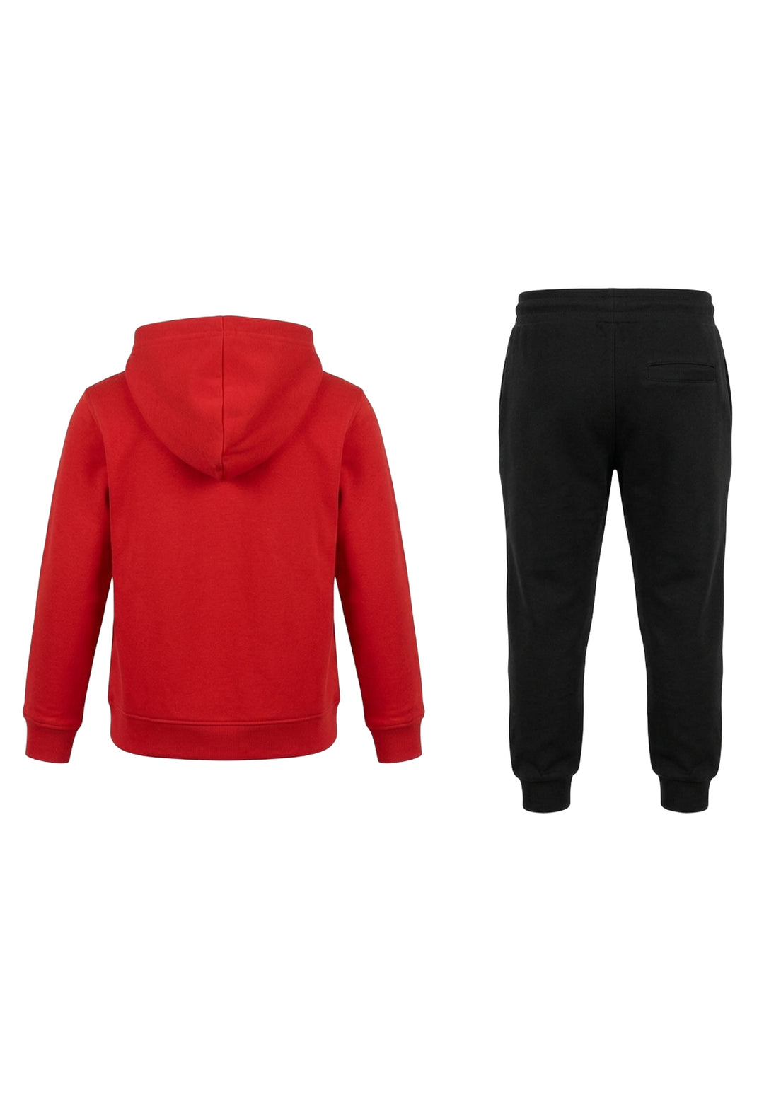 Completo felpa rosso-nero per bambino