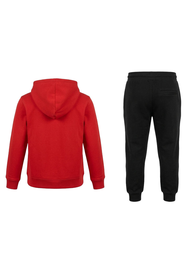Completo felpa rosso-nero per bambino