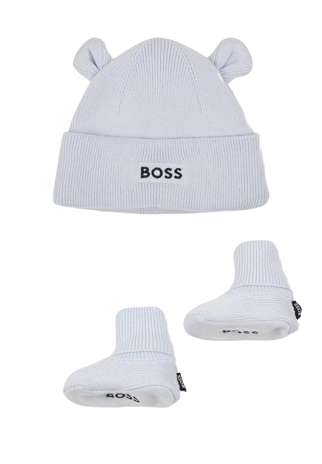 Set cappello + scarpe celeste per neonato