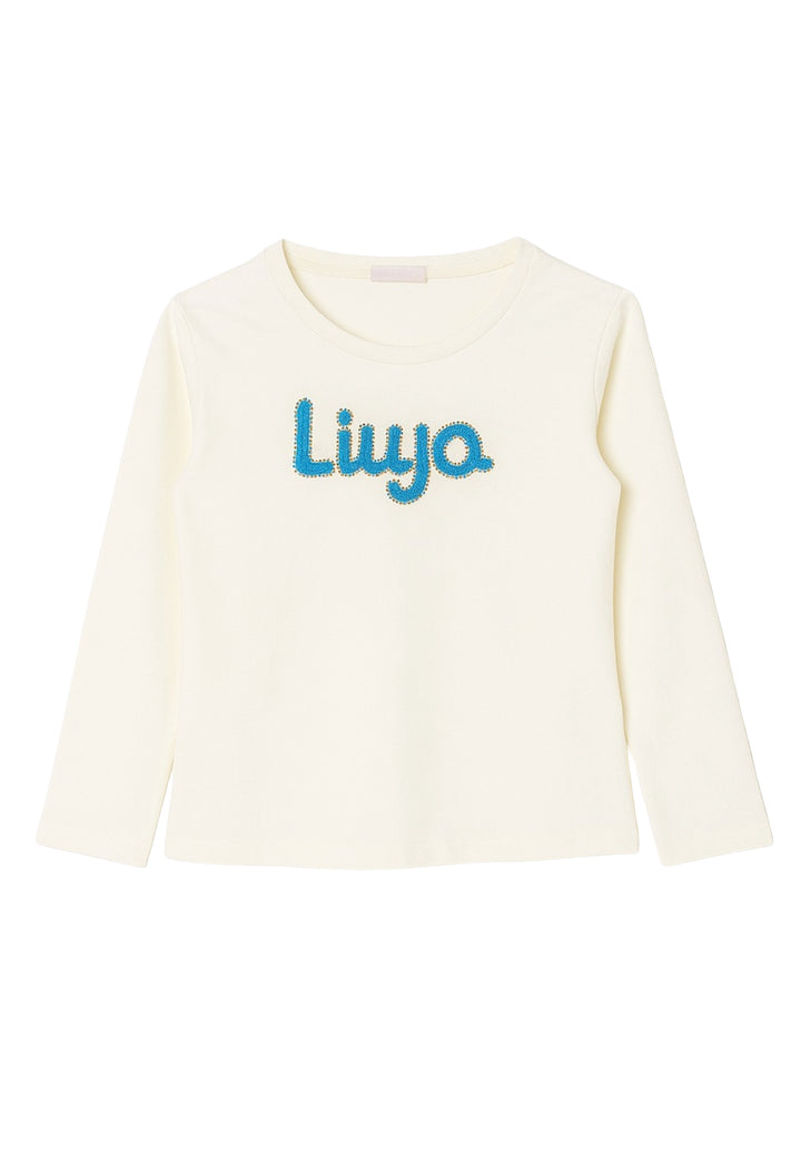 T-shirt crema per bambina