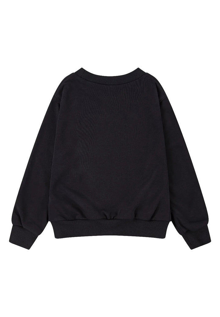 Felpa girocollo nera per bambino