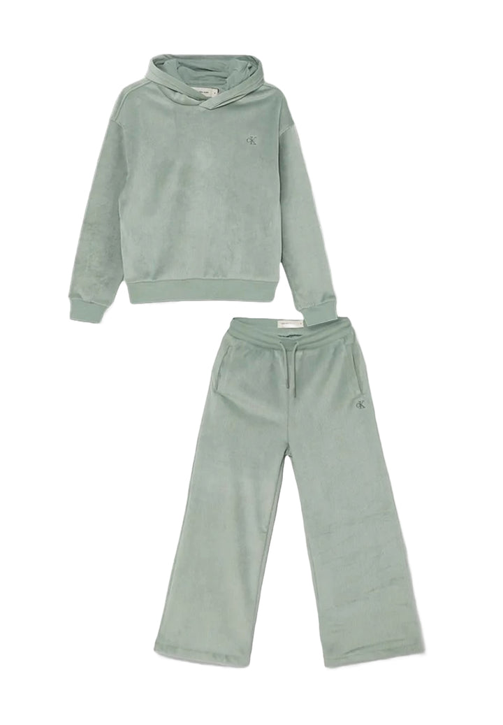 Completo felpa verde per bambina