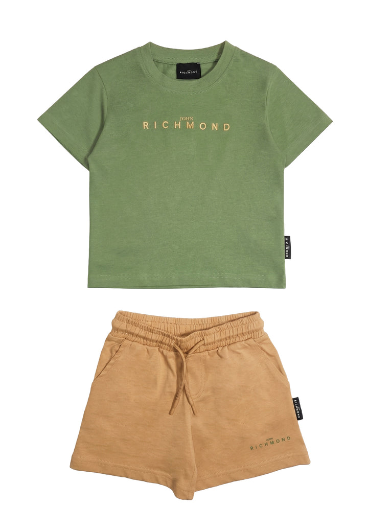 Completo verde-beige per bambino