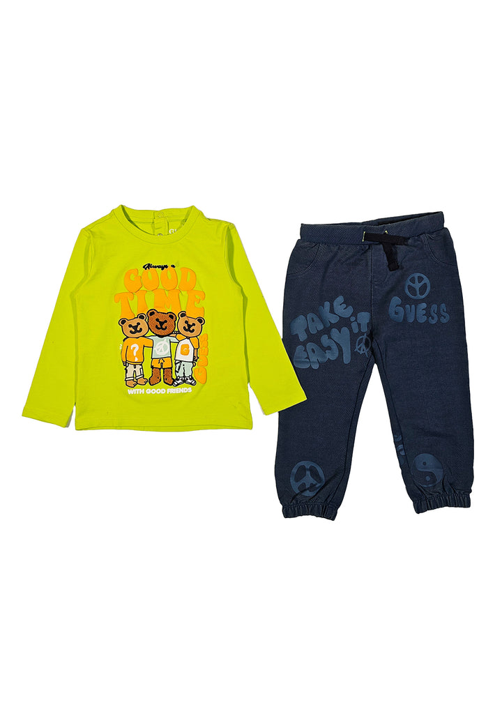 Limettenblaues Baby-Outfit