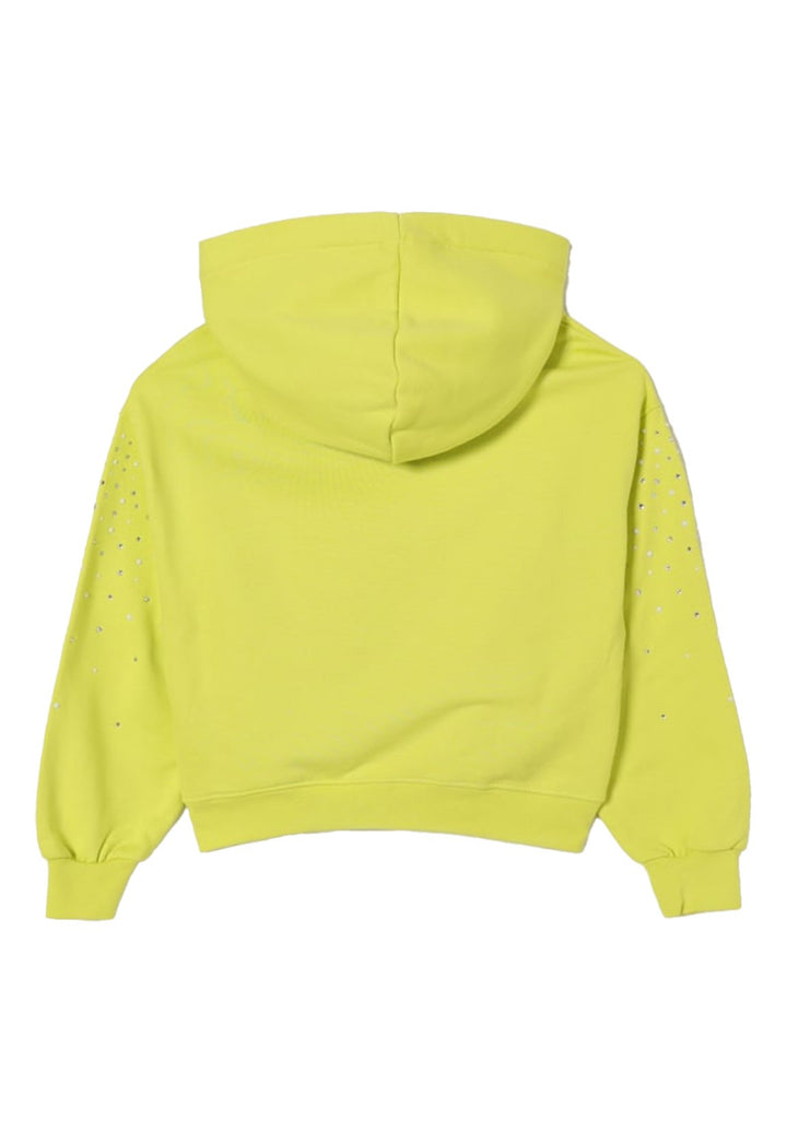 Felpa cappuccio lime per bambina