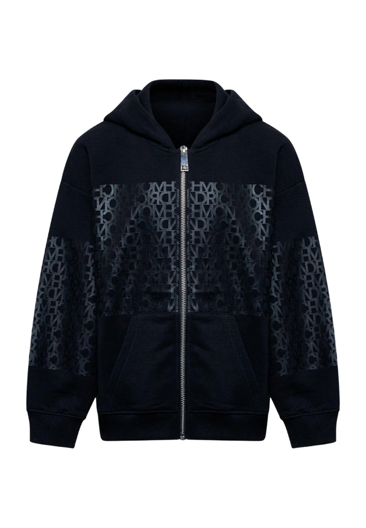 Felpa zip nera per bambino