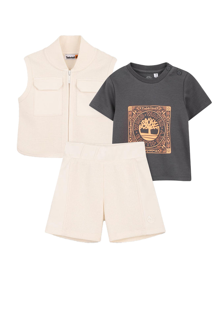 Set 3 pezzi crema-verde per neonato