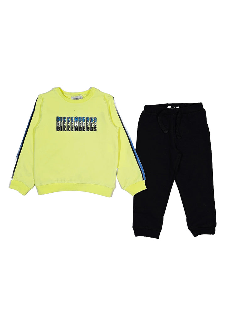 Yellow-black sweatshirt set for newborns