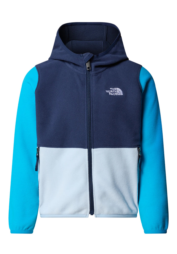 Felpa zip con cappuccio in pile blu per bambino