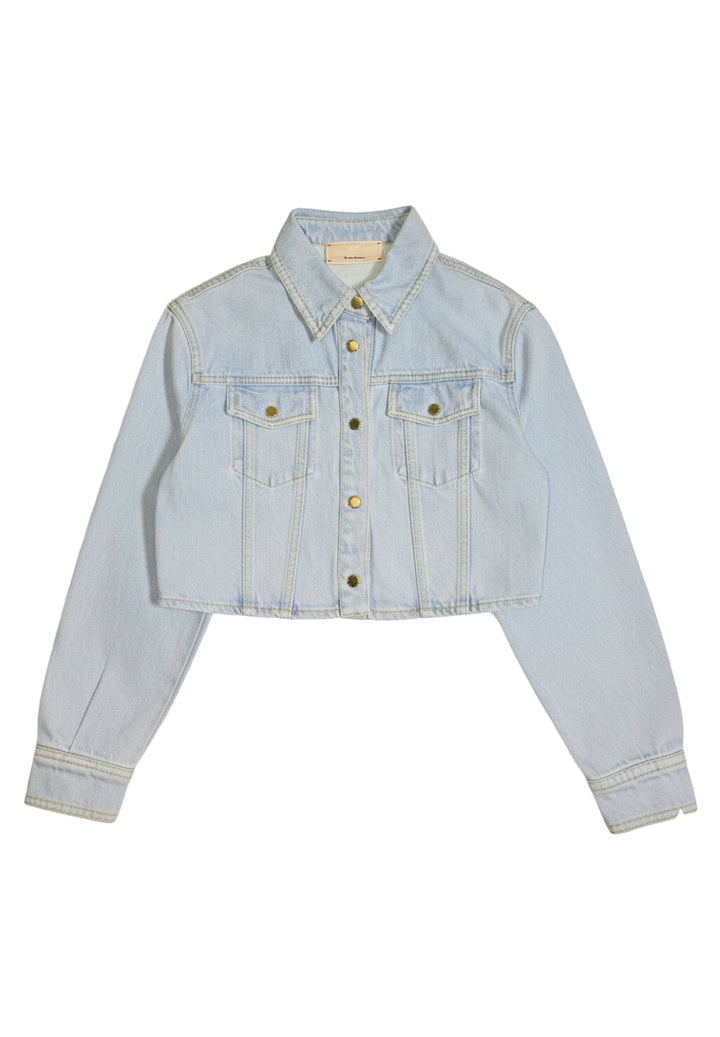 Camicia blu denim per bambina
