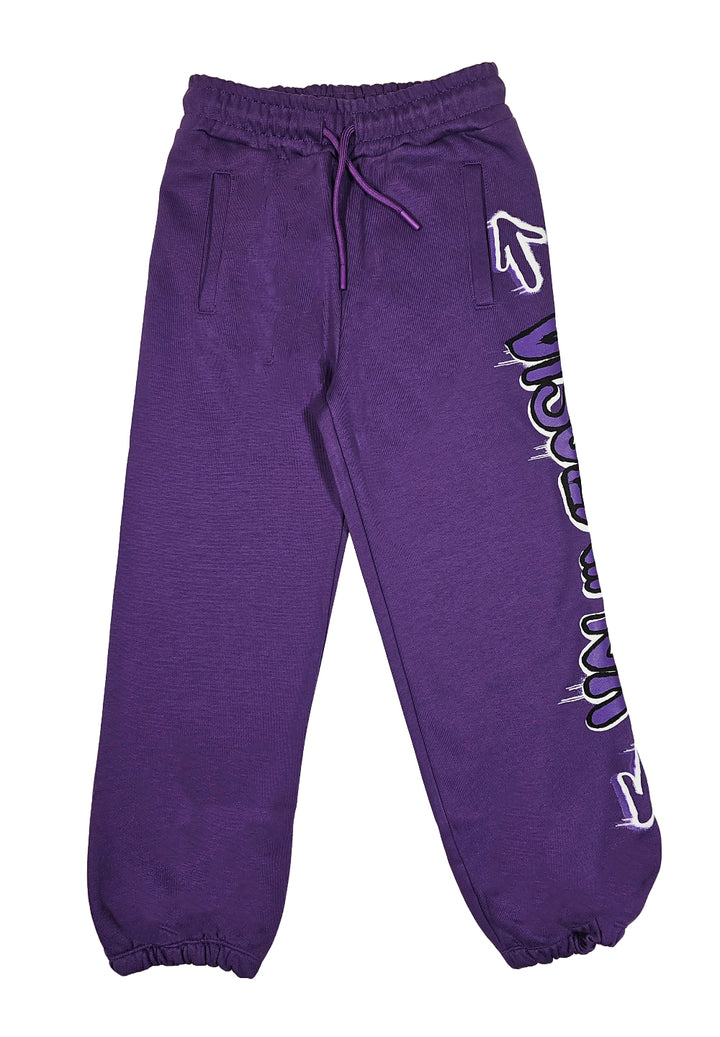 Pantalone felpa viola per bambina