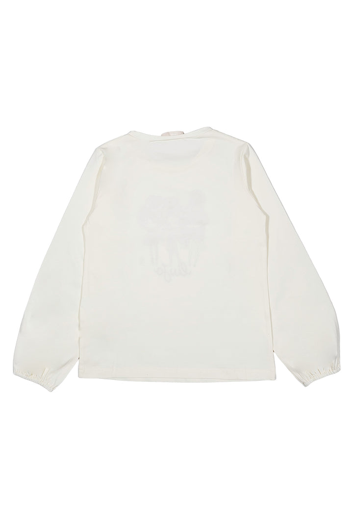 T-shirt crema per bambina