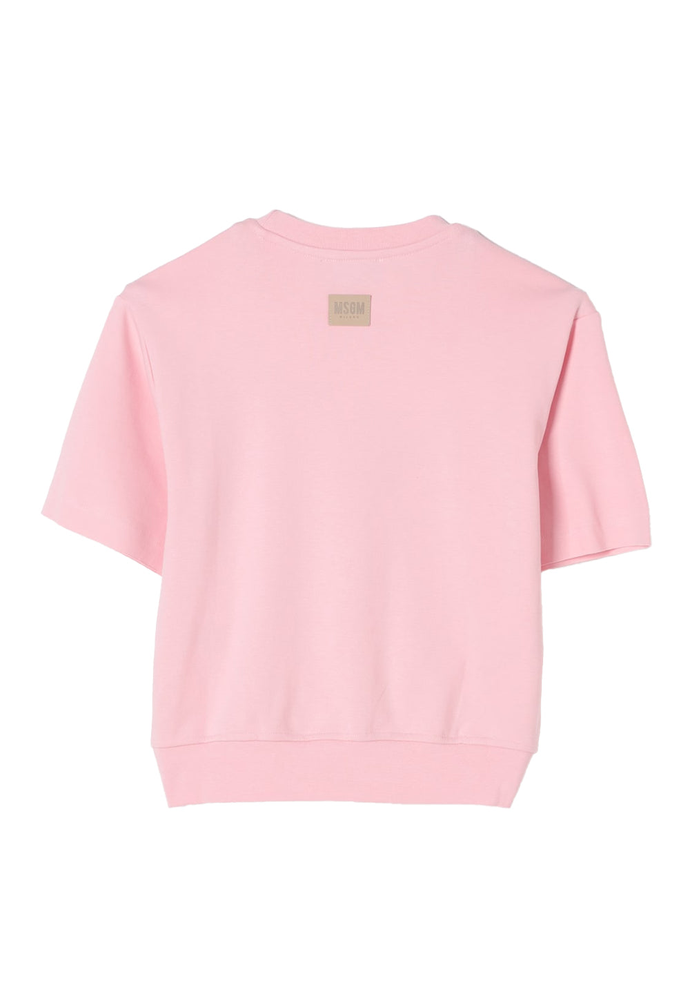 Felpa girocollo rosa per bambina