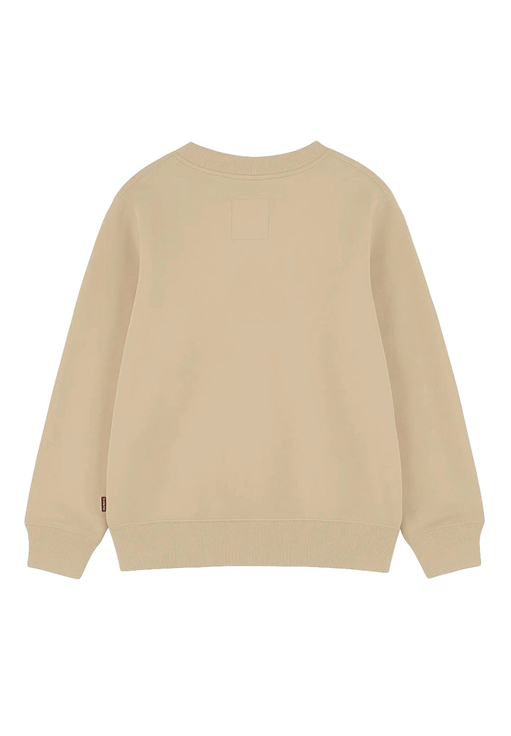 Felpa girocollo beige per bambino