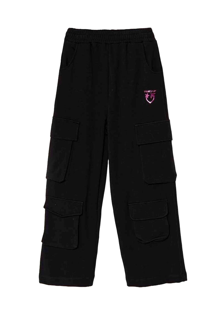 Pantalone felpa nero per bambina