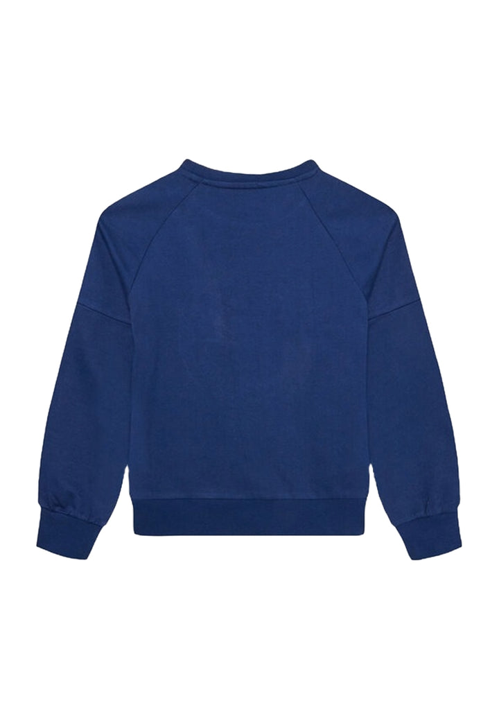 Blaues Rundhals-Sweatshirt für Mädchen
